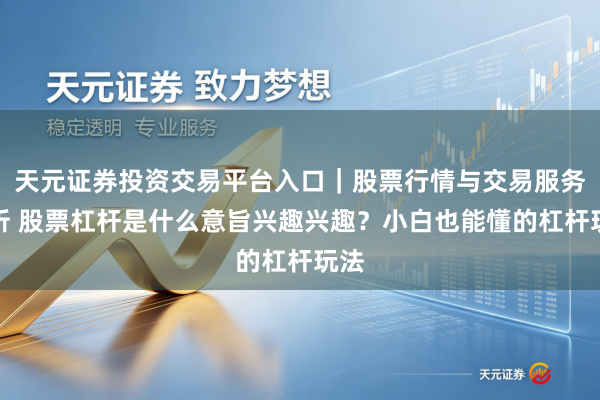 天元证券投资交易平台入口｜股票行情与交易服务解析 股票杠杆是什么意旨兴趣兴趣？小白也能懂的杠杆玩法